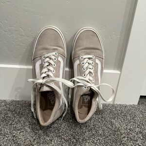 Vans Classic Beige and White Canvas Shoes